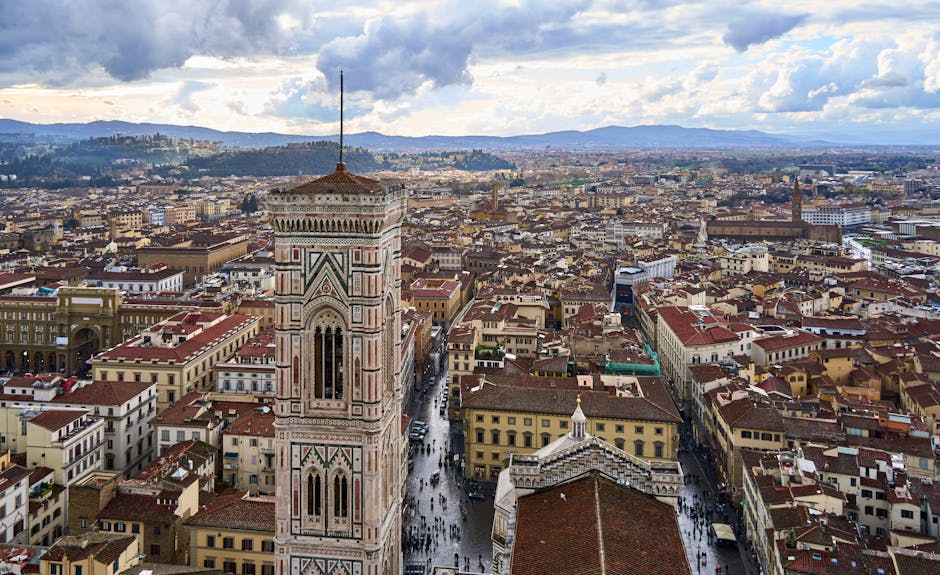 Tower view from Piazza del Duomo morning